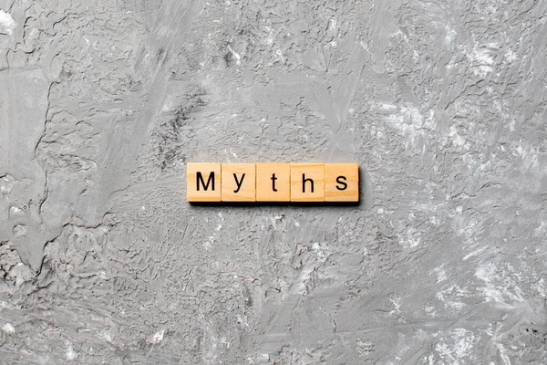 Mitos Kata Yang Ditulis Pada Balok Kayu Teks Mitos Atas — Stok Foto