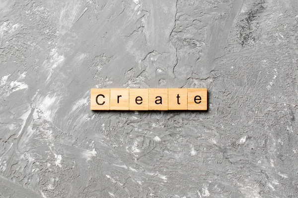 Создать Слово Написанное Деревянном Блоке Create Text Table Concept — стоковое фото