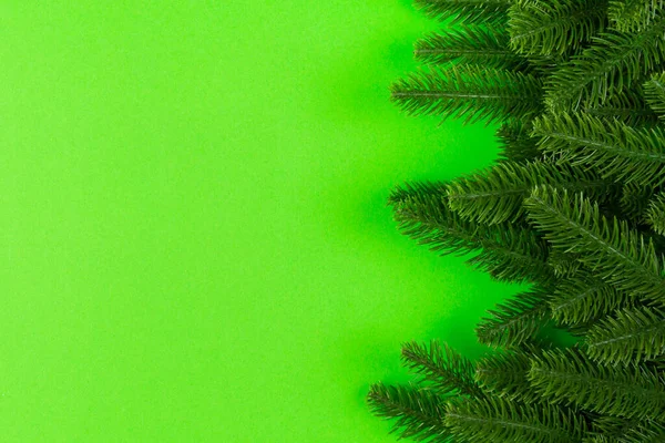 Renkli Arkaplan Kopyalama Alanı Olan Köknar Ağacından Yapılmış Çerçeve Üst — Stok fotoğraf