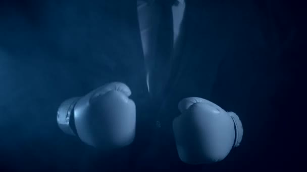 Επιχειρηματίας με γάντια πυγμαχίας.. — Αρχείο Βίντεο
