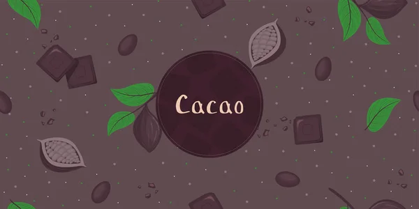 Vector seamless pattern cocoa powder, instant chocolate. Packaging design and logo.