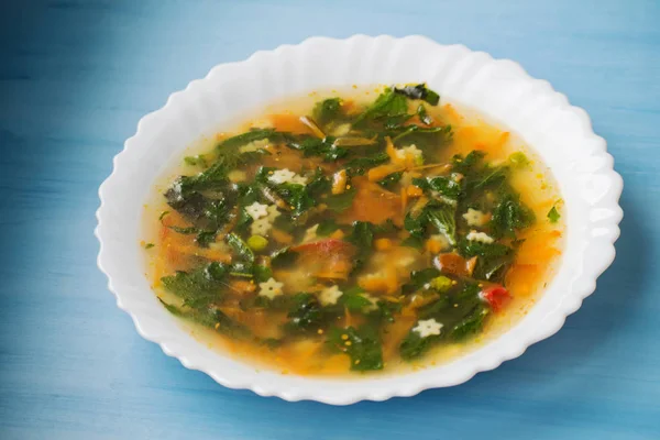 Русский Традиционный Крапивной Суп — стоковое фото