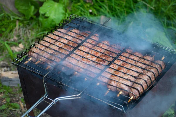 Lulya Kebab Carne Prepara Grelha — Fotografia de Stock