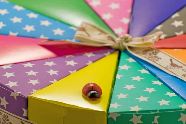 Caixa Cor Para Bolos Doces Surpresas Caixas Presente — Fotografia de Stock