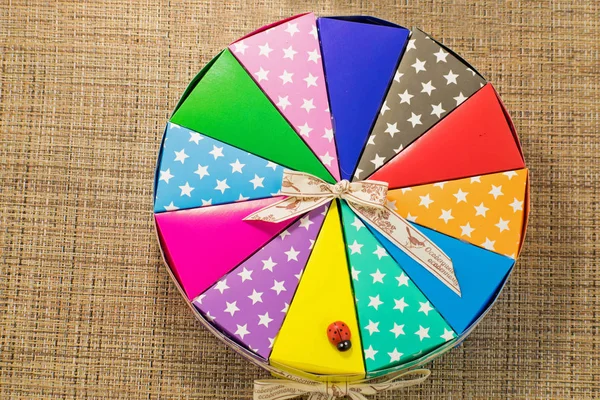 Цветовая Коробка Тортов Сладких Удивительных Подарки — стоковое фото