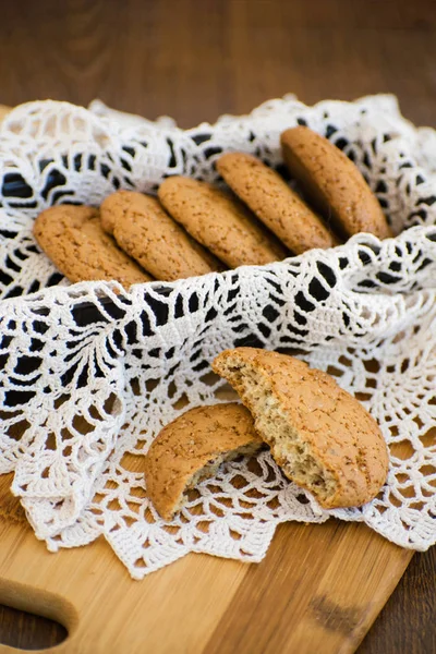 Bolachas Caseiras Aveia Com Passas Biscoitos Saudáveis — Fotografia de Stock