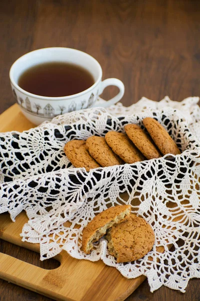 Bolachas Caseiras Aveia Com Passas Biscoitos Saudáveis — Fotografia de Stock