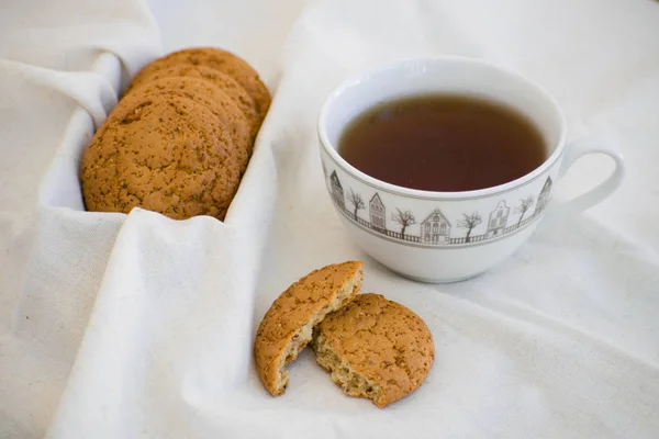 Bolachas Caseiras Aveia Com Passas Biscoitos Saudáveis — Fotografia de Stock