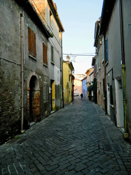 Narrow Alley Old Buildings Typical Italian Medieval Town Royalty Free Stock Images