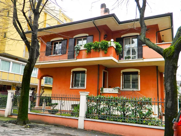 Typical Italian house in Rimini, Italy. Houses in Europe.