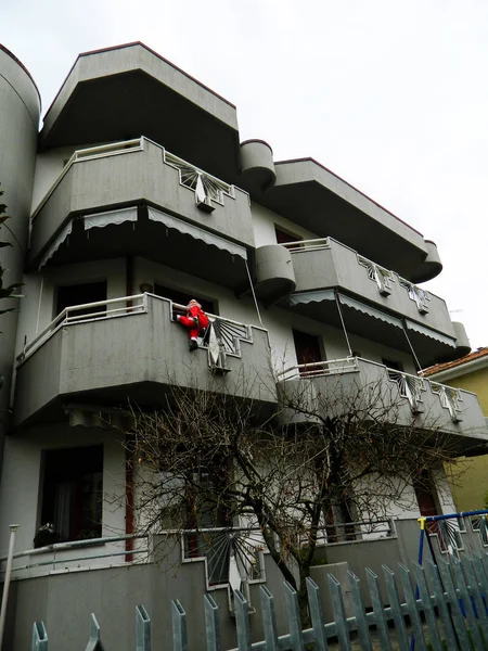 Typical Italian house in Rimini, Italy. Houses in Europe.