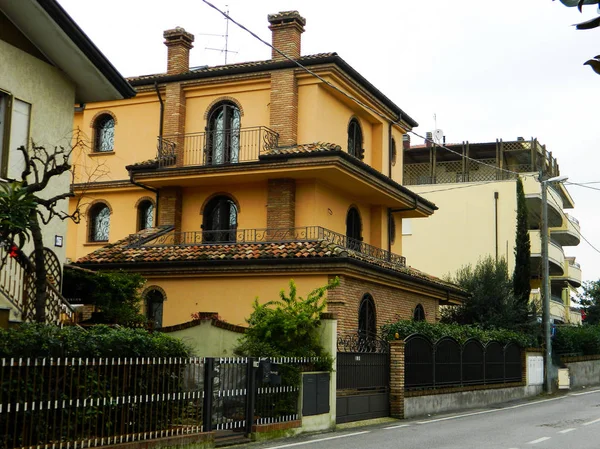 Typical Italian house in Rimini, Italy. Houses in Europe.
