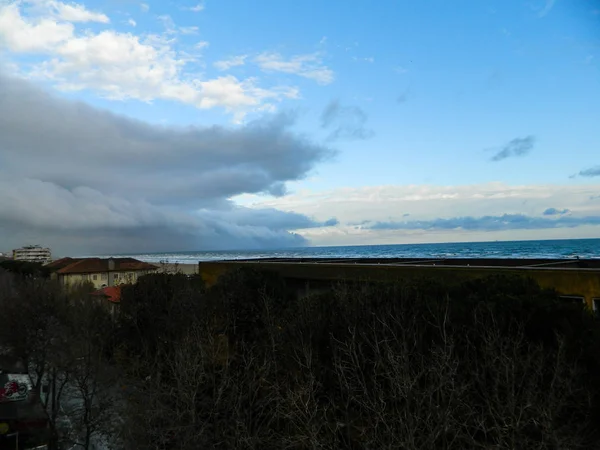 Italy Mediterranean Sea Stormy Clouds Rimini Winter Sea Clouds — Stock Photo, Image