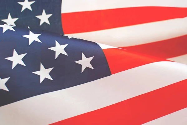Närbild av ljus amerikanska flaggan som bakgrund. — Stockfoto