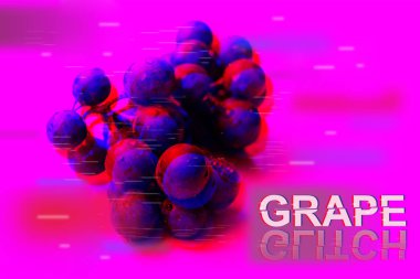 Pembe arka planda mavi üzüm demeti.