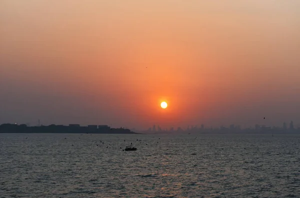 Sunset Shore Mumbai Just Ocean — Stock Photo, Image