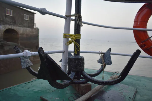 Afbeelding Van Een Anker Die Wordt Gebruikt Boot Staande Houden — Stockfoto