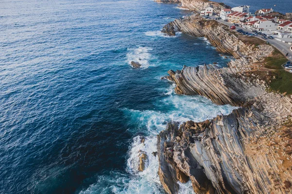 Baleal Islands Dorp Peniche Portugal Surfkampen Blauwe Atlantische Oceaan — Stockfoto