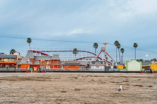 Prázdná Pláž Zábavní Park Santa Cruz Kalifornie — Stock fotografie