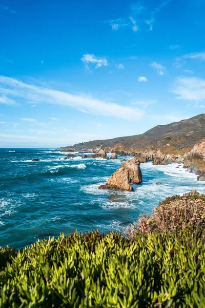Bellissimo Paesaggio Vicino Monterey Città California Oceano Turchese Con Grandi Immagine Stock