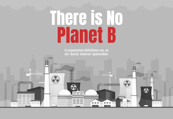Nie Płaskiego Szablonu Wektora Planety Konstrukcja Horyzontalnych Pojęć Plakatu Zanieczyszczenia — Wektor stockowy