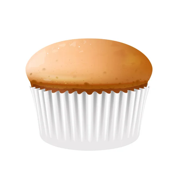 Cupcake Backform Realistische Vektor Illustration Hausgemachtes Dessert Mehlkonfekt Süßes Zuckergebäck — Stockvektor