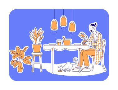 Düz yemek vektör çizimi hazırlanıyor