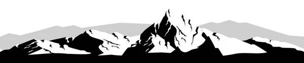 Ορεινό τοπίο μαύρο σιλουέτα απρόσκοπτη σύνορα — Διανυσματικό Αρχείο
