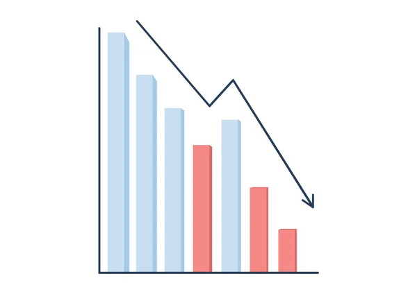 Zmniejszenie wykresu płaski wektor koncepcyjny ilustracji — Wektor stockowy