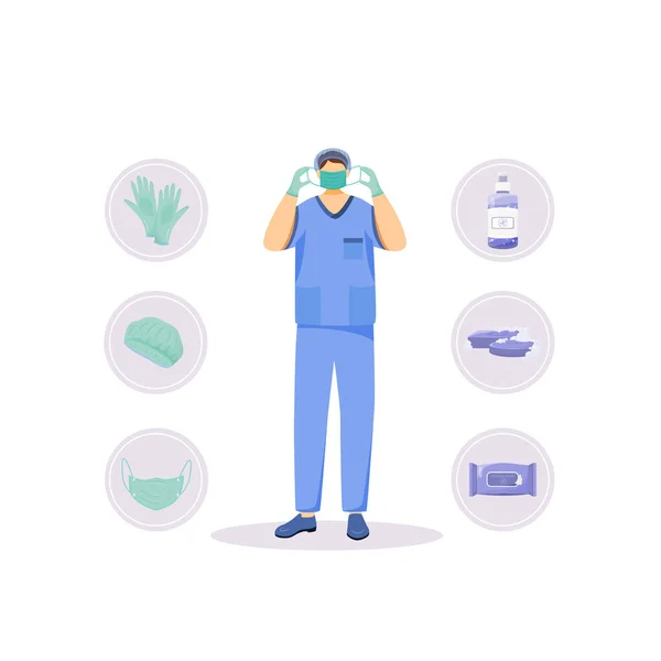 Productos de higiene médica concepto plano vector ilustración — Vector de stock
