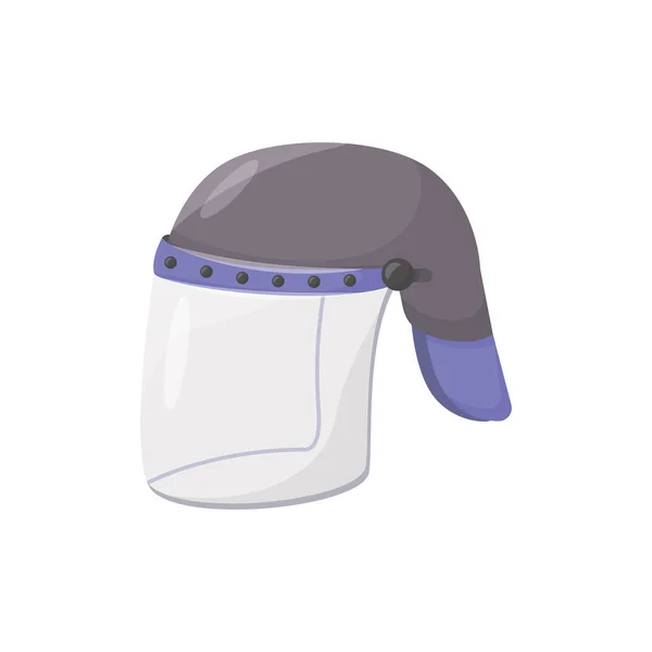 Helm mit Gesichtsschild Cartoon Vektor Illustration — Stockvektor