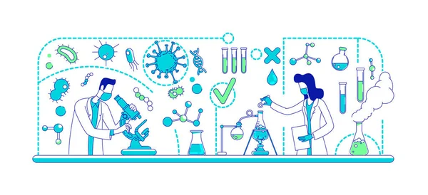 Illustrazione vettoriale del concetto di linea sottile dell'esperimento medico — Vettoriale Stock