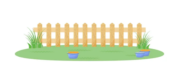 Bakgård med staket platt färg vektor illustration — Stock vektor
