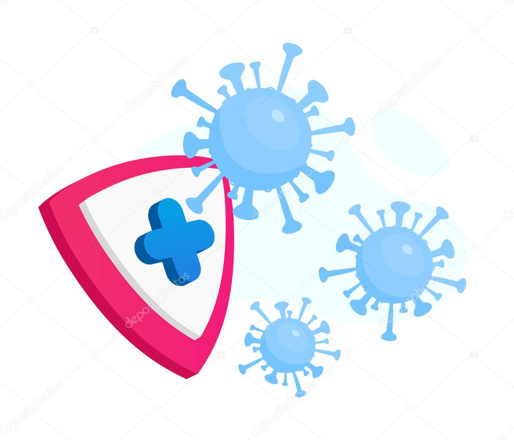 Coronavirus protection flat concept vector illustration