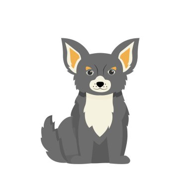 Gri Teriyer düz renk vektör karakteri