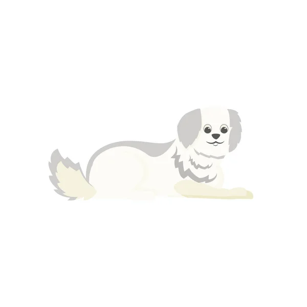 Blanco terrier carácter vector de color plano — Vector de stock