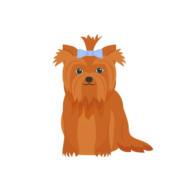 Ginger terrier carácter vector de color plano — Vector de stock