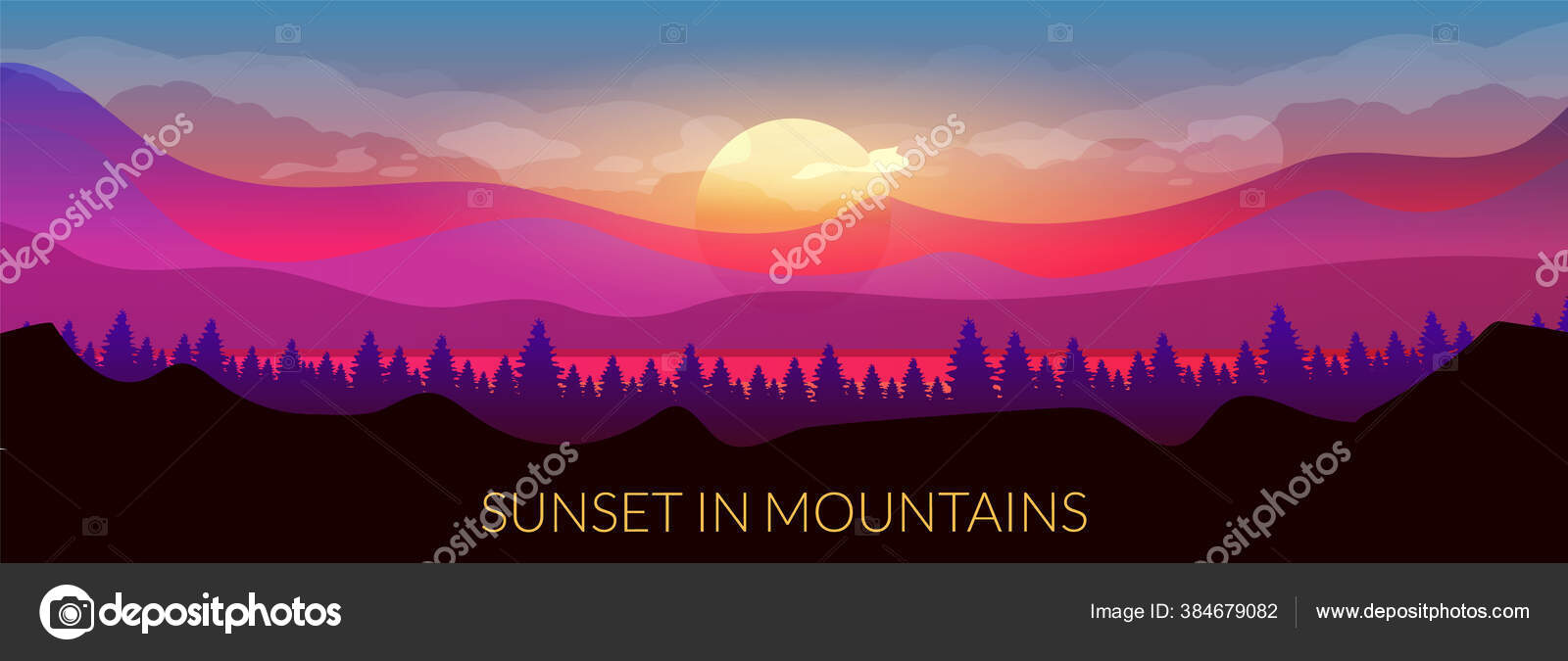 Um quebra-cabeça com um pôr do sol e montanhas ao fundo