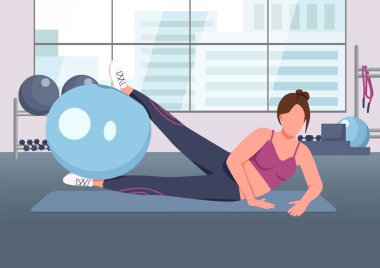 Pilates düz renk vektörü çizimi