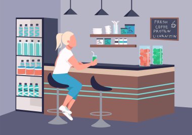 Fitness çubuğu düz renk vektörü çizimi