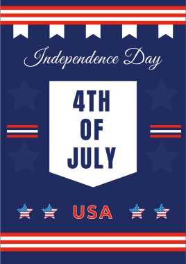 4 Temmuz poster düz vektör şablonu