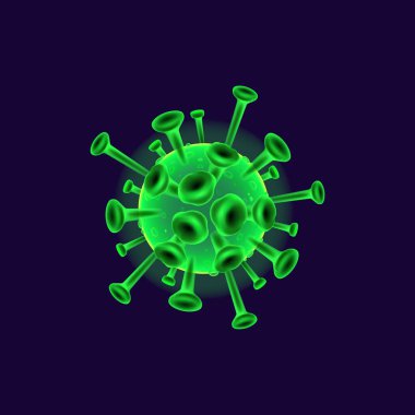 Coronavirus hücre gerçekçi vektör çizimi