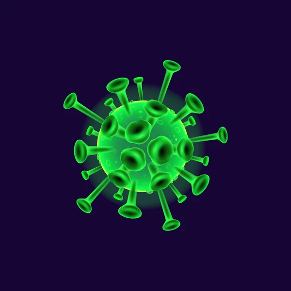 Ilustración realista del vector de la célula del coronavirus — Vector de stock