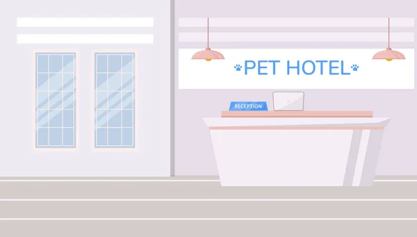 Pet hotel ilustração vetorial de cor plana —  Vetores de Stock