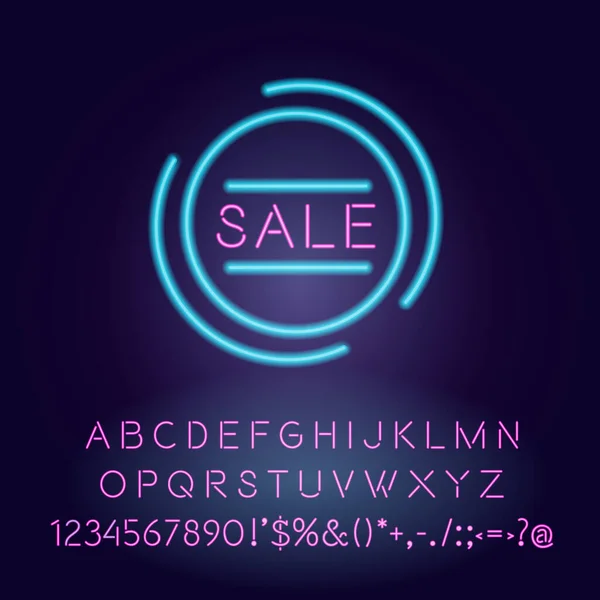 Sale vector neon light board sign illustration — 스톡 벡터