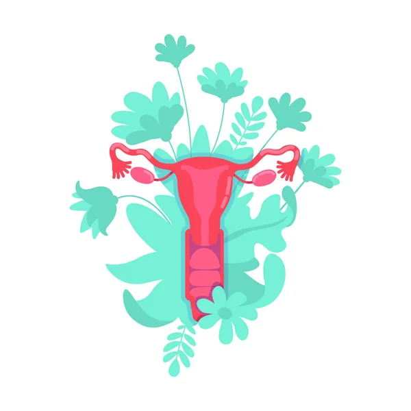Illustration Vectorielle Concept Plat Système Reproducteur Féminin Fécondation Des Femmes — Image vectorielle