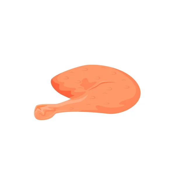 Raw Chicken Leg Cartoon Vector Illustration 고기를 삶는다 균형잡힌 배경에 — 스톡 벡터