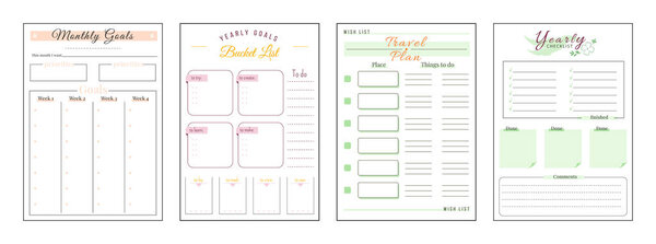 Цели и пожелания минималистский планировщик набор страниц. Месячные приоритеты. Еженедельная слежка. Путешествие и план путешествия. Букмекеры считают персонального организатора распечатанным листом. Вертикальная вставка для дневника
