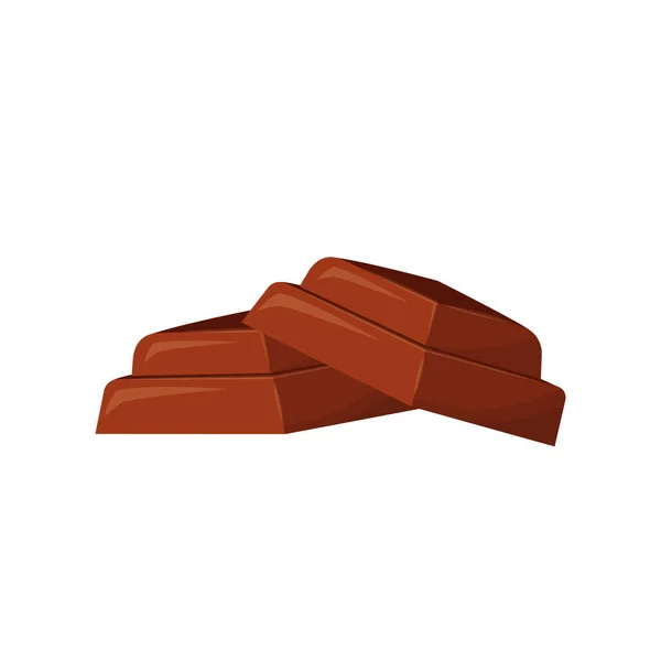 Шоколадні Шматочки Мультфільму Векторні Ілюстрації Збиті Солодощі Какао Плоский Кольоровий — стоковий вектор