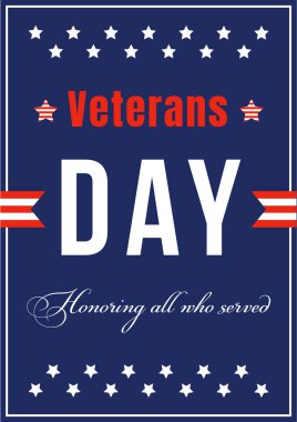 Veterans Day anniversary poster flat vector template. Ceremony for war heroes. US freedom and liberty. Brochure, booklet one page concept design. American national holiday flyer, leaflet clipart
